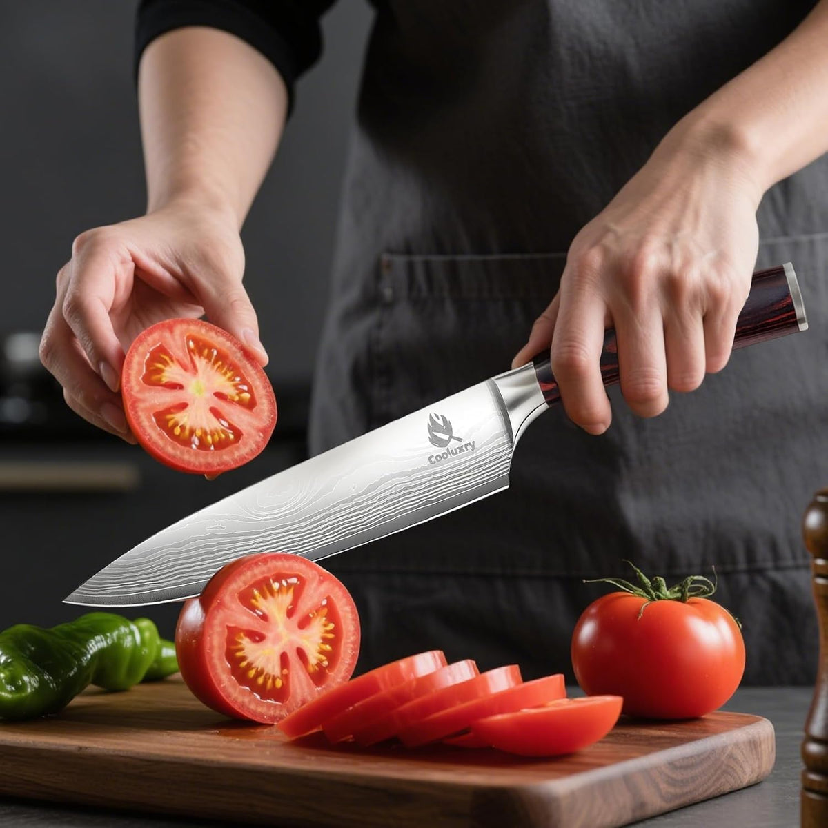 Nakiri Knife 7" Professional Meat Cleaver & Vegetable Knife | High Carbon Stainless Steel Blade, Ergonomic Handle, Razor Sharp, Vegetable Chopping