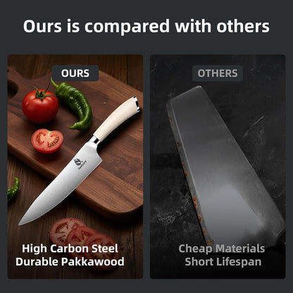 Nakiri Knife 7" Professional Meat Cleaver & Vegetable Knife | High Carbon Stainless Steel Blade, Ergonomic Handle, Razor Sharp, Vegetable Chopping
