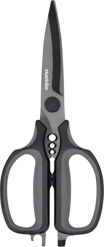 Come Apart Kitchen Shears Heavy Duty All Purpose food Scissors | Ultra Sharp Serrated Blade，Titanium Coated Japanese 420J Steel，TRP Soft Grip Handle，Dishwasher Safe