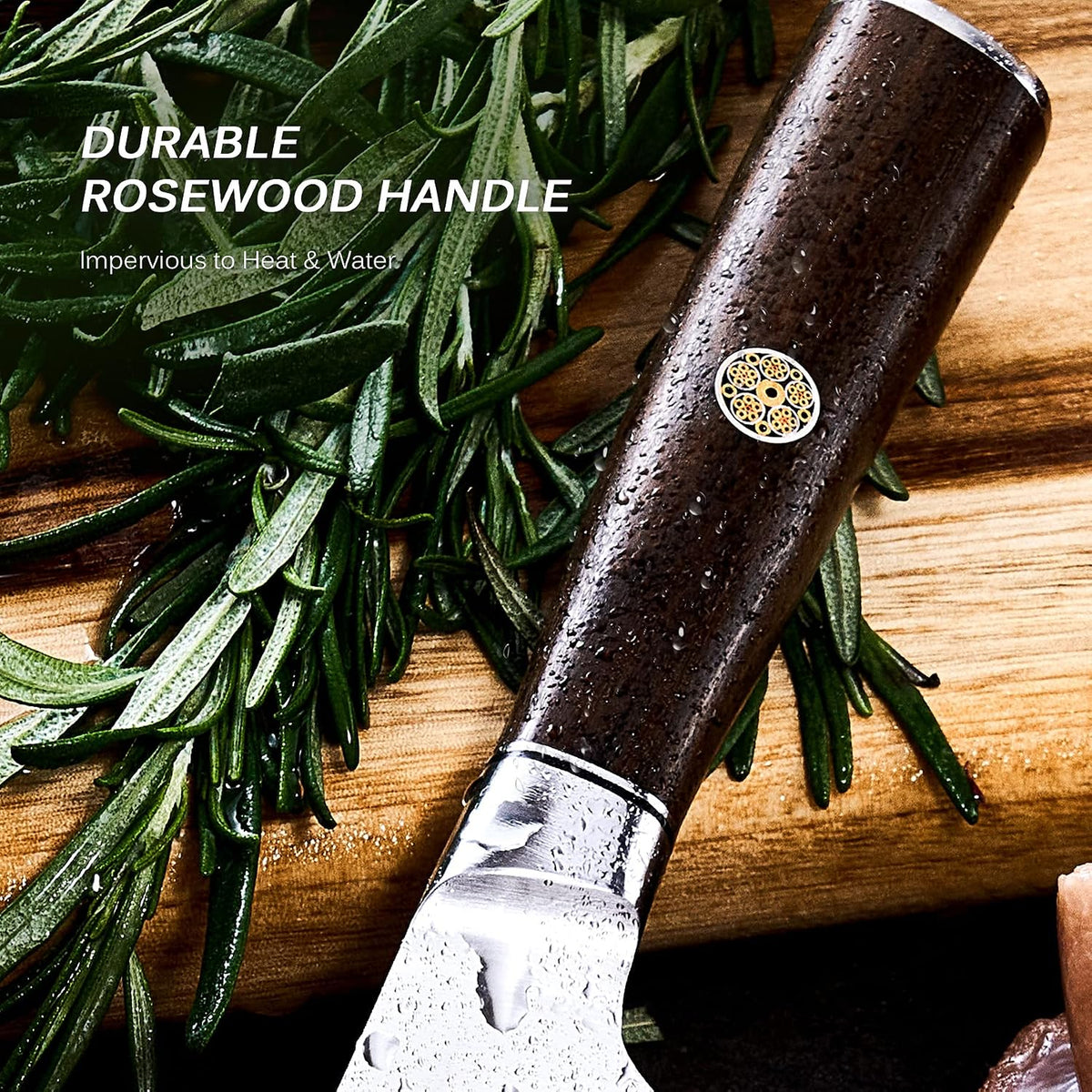 4.5in Serrated Utility Knife, Daimyo Series, Rosewood Handle