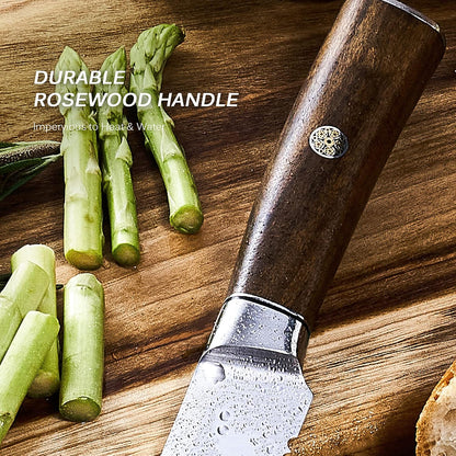 4.5in Serrated Utility Knife, Daimyo Series, Rosewood Handle