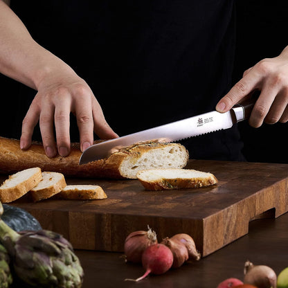 4.5in Serrated Utility Knife, Daimyo Series, Rosewood Handle