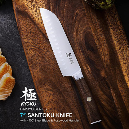 4.5in Serrated Utility Knife, Daimyo Series, Rosewood Handle