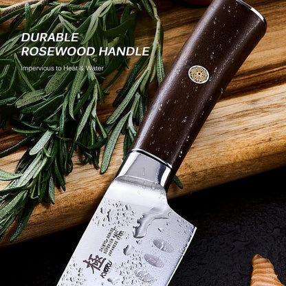 4.5in Serrated Utility Knife, Daimyo Series, Rosewood Handle
