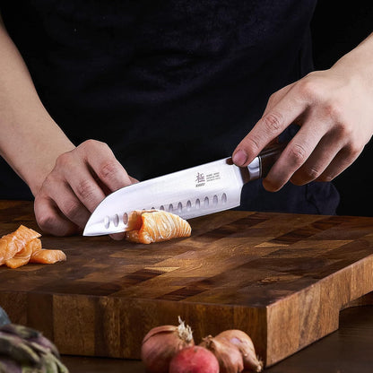 4.5in Serrated Utility Knife, Daimyo Series, Rosewood Handle