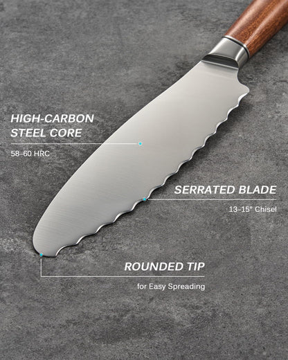 4.5in Serrated Utility Knife, Daimyo Series, Rosewood Handle