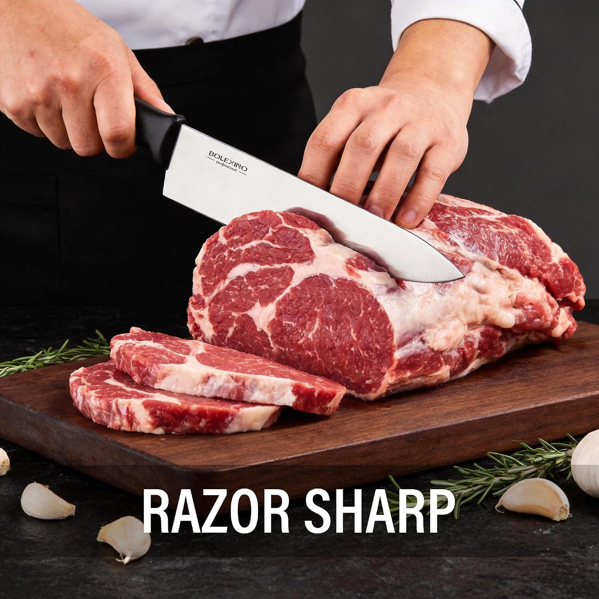 10" Professional Chef Knife, High Carbon Steel, Ergonomic (Green) | 10" High Carbon Stainless Steel,Versatile wide-blade chef knife,Non-Slip Ergonomic Handle,Durable, Stain-Resistant & Sharp.