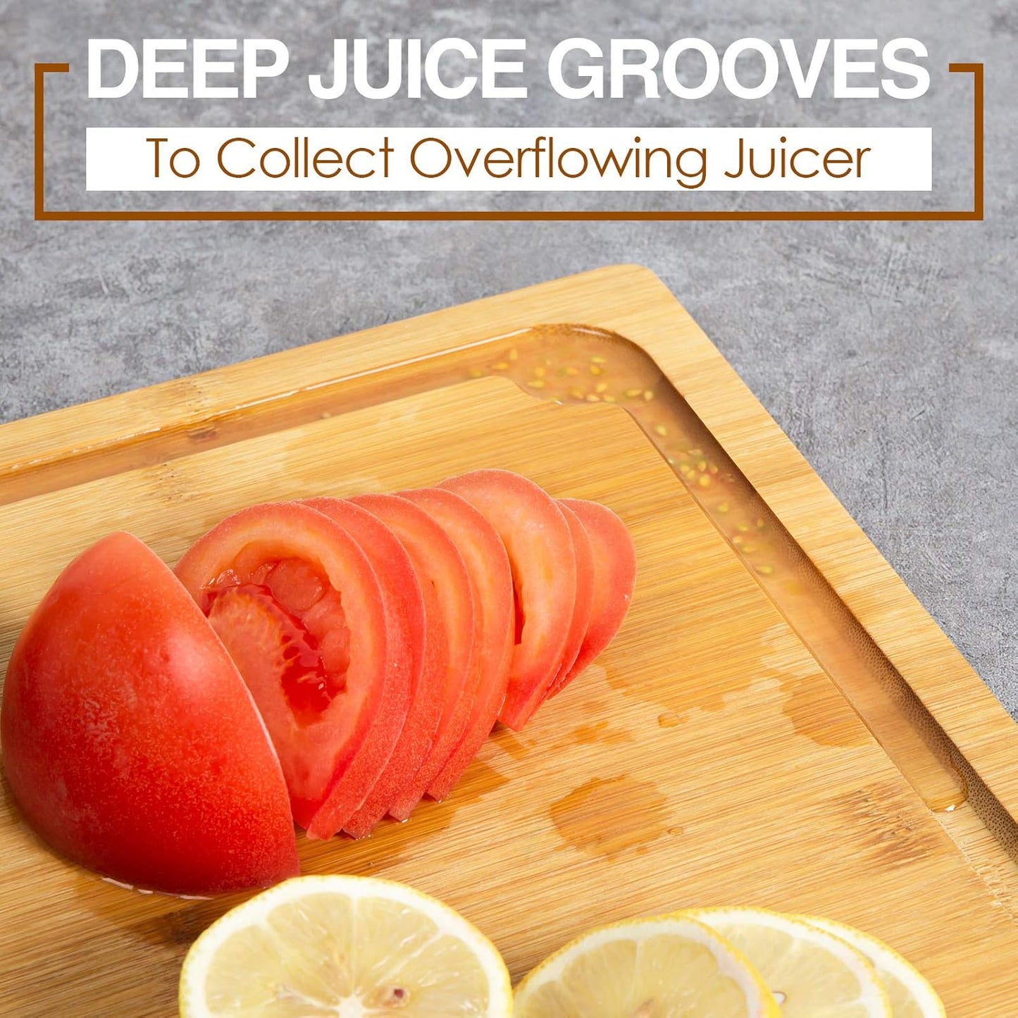Extra Large Cutting Board, 17.6" Bamboo Cutting Boards for Kitchen with Juice Groove and Handles Kitchen Chopping Board for Meat Cheese board Heavy Duty Serving Tray, XL