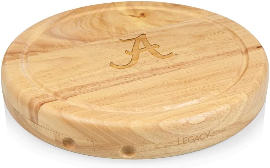 PICNIC TIME NCAA Circo Cheese Board and Knife Set - Charcuterie Board Set - Wood Cutting Board - Colors A