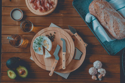 PICNIC TIME NCAA Circo Cheese Board and Knife Set - Charcuterie Board Set - Wood Cutting Board - Colors A