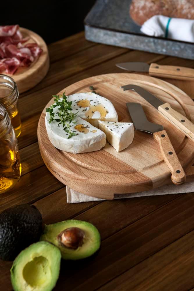 PICNIC TIME NCAA Circo Cheese Board and Knife Set - Charcuterie Board Set - Wood Cutting Board - Colors A