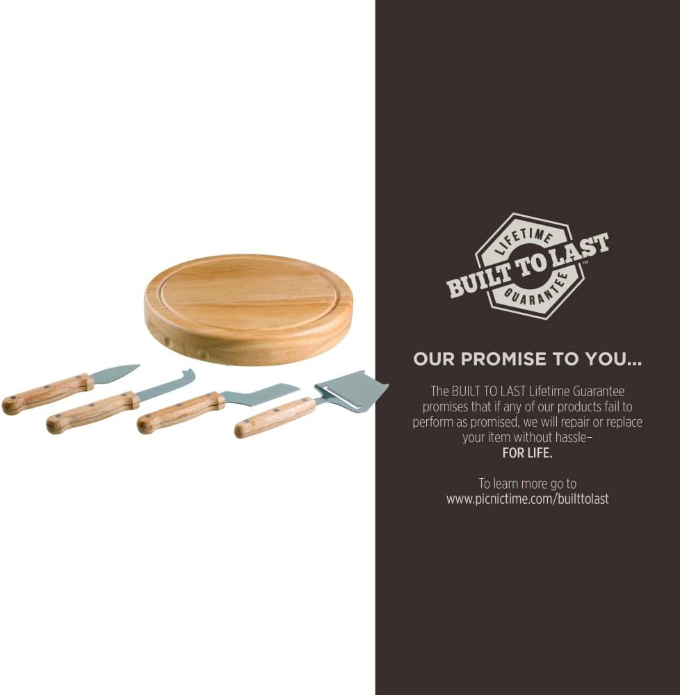 PICNIC TIME NCAA Circo Cheese Board and Knife Set - Charcuterie Board Set - Wood Cutting Board - Colors A