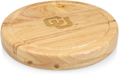 PICNIC TIME NCAA Circo Cheese Board and Knife Set - Charcuterie Board Set - Wood Cutting Board - Colors A