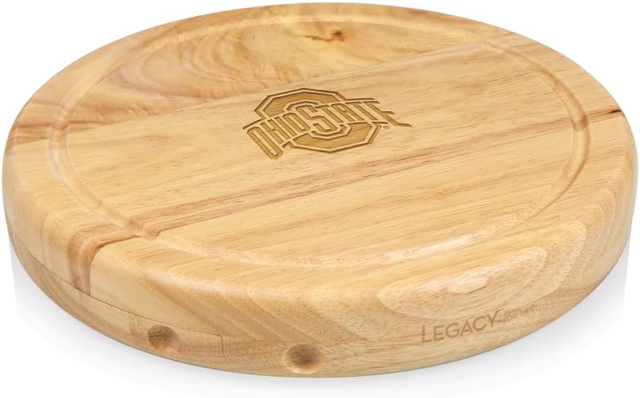 PICNIC TIME NCAA Circo Cheese Board and Knife Set - Charcuterie Board Set - Wood Cutting Board - Colors A