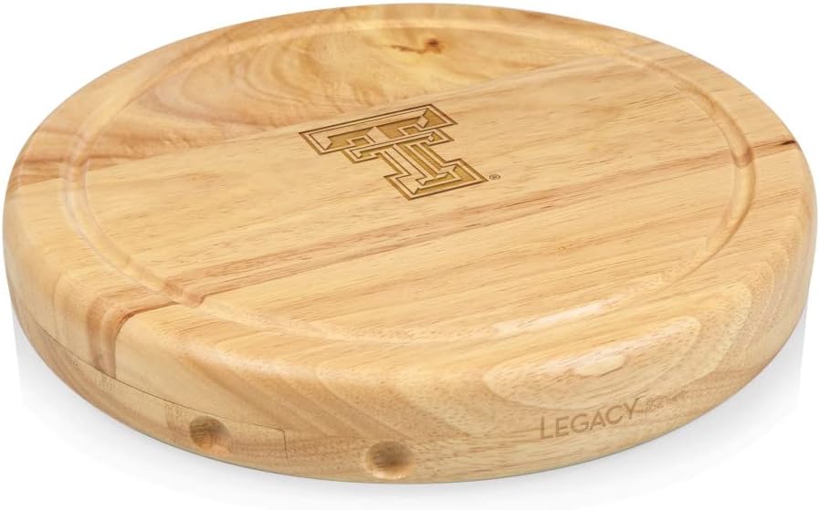 PICNIC TIME NCAA Circo Cheese Board and Knife Set - Charcuterie Board Set - Wood Cutting Board - Colors A