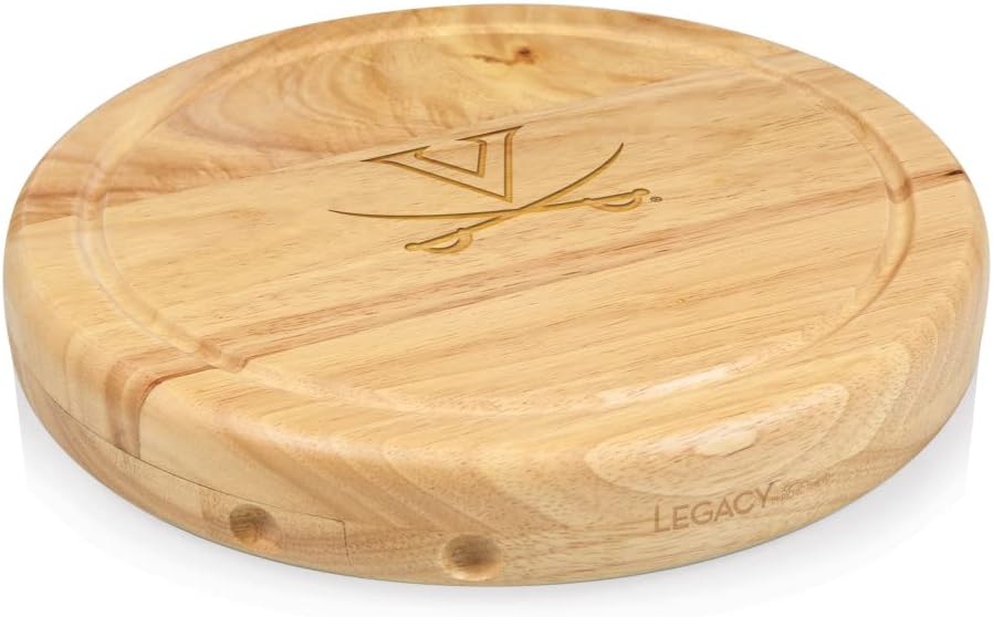 PICNIC TIME NCAA Circo Cheese Board and Knife Set - Charcuterie Board Set - Wood Cutting Board - Colors A