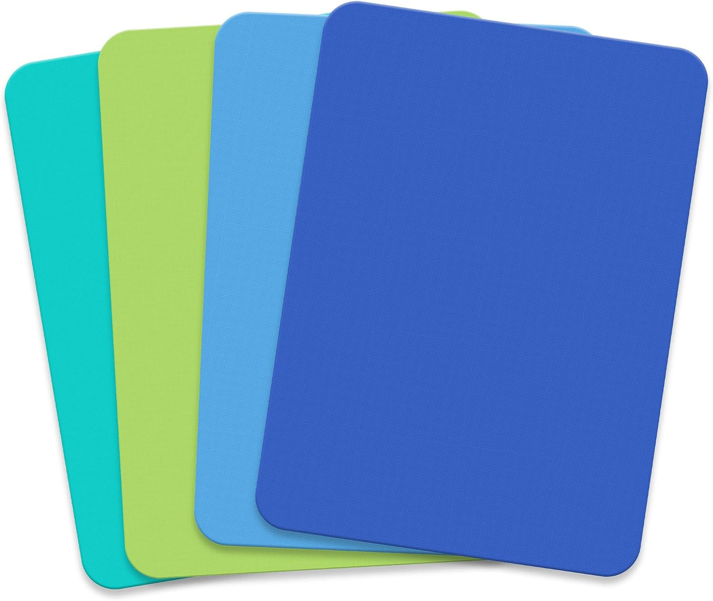IMUSA Cutting Board Set, 4-Piece 14"x7.5", Removable Tray | Plastic, color-coded for meat, veggies, and fruit to prevent cross-contamination, nesting design saves space, dishwasher safe