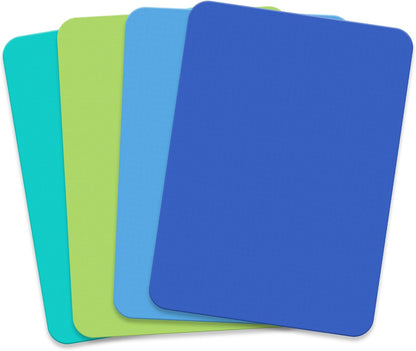 IMUSA Cutting Board Set, 4-Piece 14"x7.5", Removable Tray | Plastic, color-coded for meat, veggies, and fruit to prevent cross-contamination, nesting design saves space, dishwasher safe