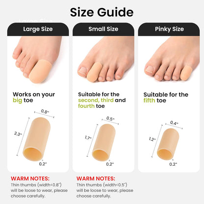 Silicone Toe Protectors - 12 Pack Gel Toe Sleeves Toe Protectors - Toe Caps with Aloe Vera Essential Oils - Toe Cushions for Pain Relief, Toe Protection for Corns, Calluses (8L + 4S)