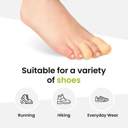 Silicone Toe Protectors - 12 Pack Gel Toe Sleeves Toe Protectors - Toe Caps with Aloe Vera Essential Oils - Toe Cushions for Pain Relief, Toe Protection for Corns, Calluses (8L + 4S)