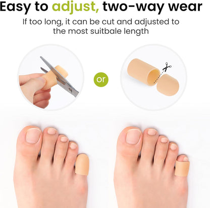 Silicone Toe Protectors - 12 Pack Gel Toe Sleeves Toe Protectors - Toe Caps with Aloe Vera Essential Oils - Toe Cushions for Pain Relief, Toe Protection for Corns, Calluses (8L + 4S)