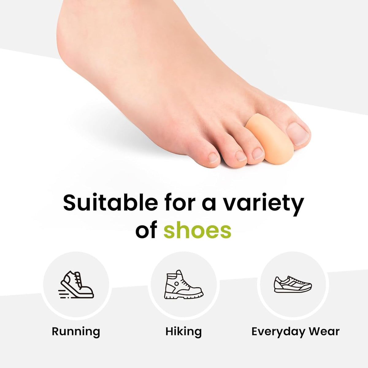 Silicone Toe Protectors - 12 Pack Gel Toe Sleeves Toe Protectors - Toe Caps with Aloe Vera Essential Oils - Toe Cushions for Pain Relief, Toe Protection for Corns, Calluses (8L + 4S)