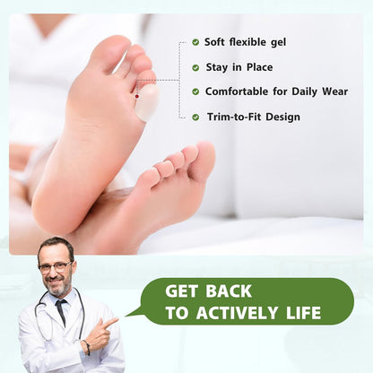 Silicone Toe Protectors - 12 Pack Gel Toe Sleeves Toe Protectors - Toe Caps with Aloe Vera Essential Oils - Toe Cushions for Pain Relief, Toe Protection for Corns, Calluses (8L + 4S)