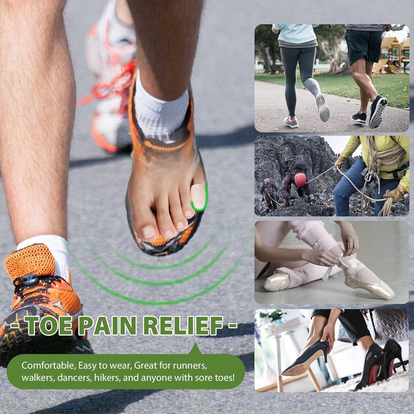 Silicone Toe Protectors - 12 Pack Gel Toe Sleeves Toe Protectors - Toe Caps with Aloe Vera Essential Oils - Toe Cushions for Pain Relief, Toe Protection for Corns, Calluses (8L + 4S)