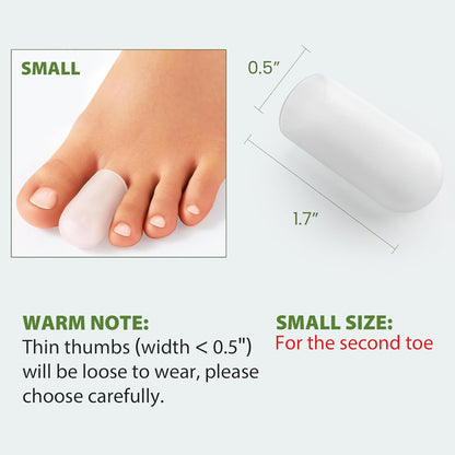 Silicone Toe Protectors - 12 Pack Gel Toe Sleeves Toe Protectors - Toe Caps with Aloe Vera Essential Oils - Toe Cushions for Pain Relief, Toe Protection for Corns, Calluses (8L + 4S)