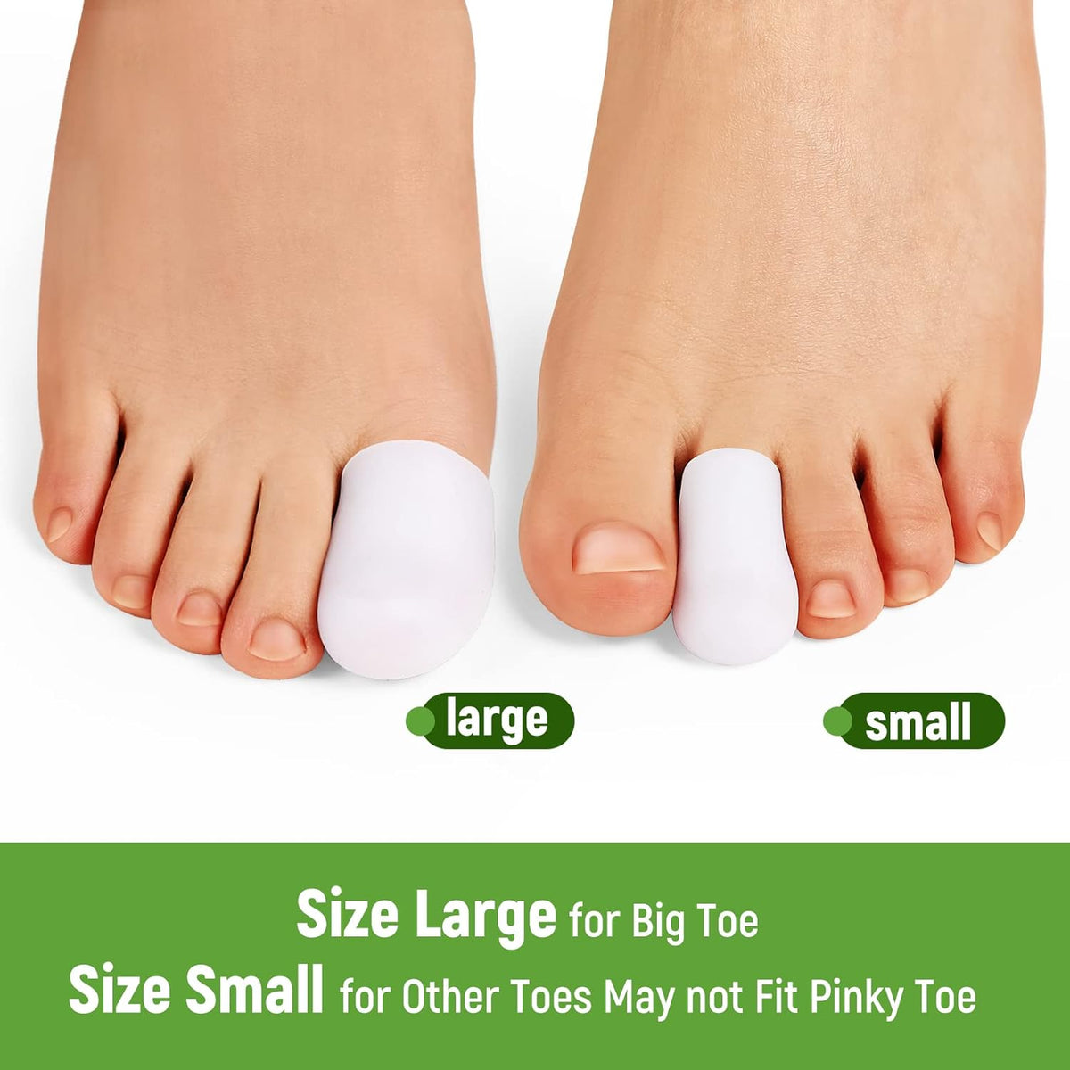 Silicone Toe Protectors - 12 Pack Gel Toe Sleeves Toe Protectors - Toe Caps with Aloe Vera Essential Oils - Toe Cushions for Pain Relief, Toe Protection for Corns, Calluses (8L + 4S)
