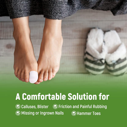 Silicone Toe Protectors - 12 Pack Gel Toe Sleeves Toe Protectors - Toe Caps with Aloe Vera Essential Oils - Toe Cushions for Pain Relief, Toe Protection for Corns, Calluses (8L + 4S)
