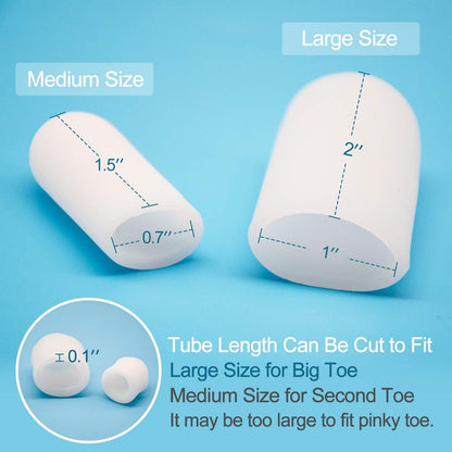 Silicone Toe Protectors - 12 Pack Gel Toe Sleeves Toe Protectors - Toe Caps with Aloe Vera Essential Oils - Toe Cushions for Pain Relief, Toe Protection for Corns, Calluses (8L + 4S)