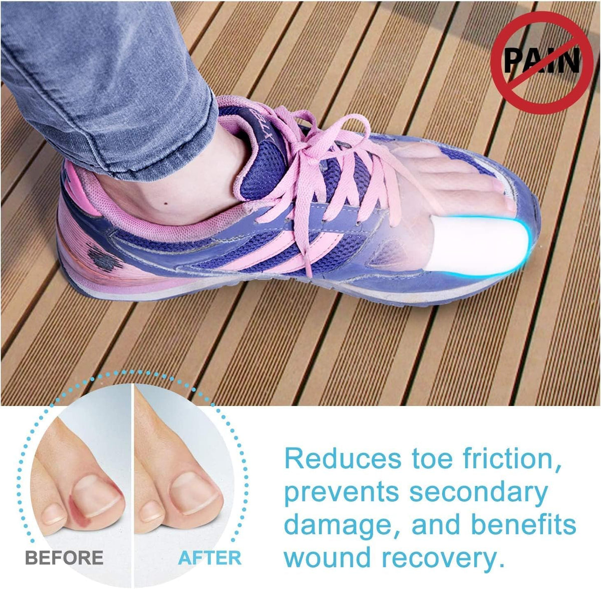 Silicone Toe Protectors - 12 Pack Gel Toe Sleeves Toe Protectors - Toe Caps with Aloe Vera Essential Oils - Toe Cushions for Pain Relief, Toe Protection for Corns, Calluses (8L + 4S)
