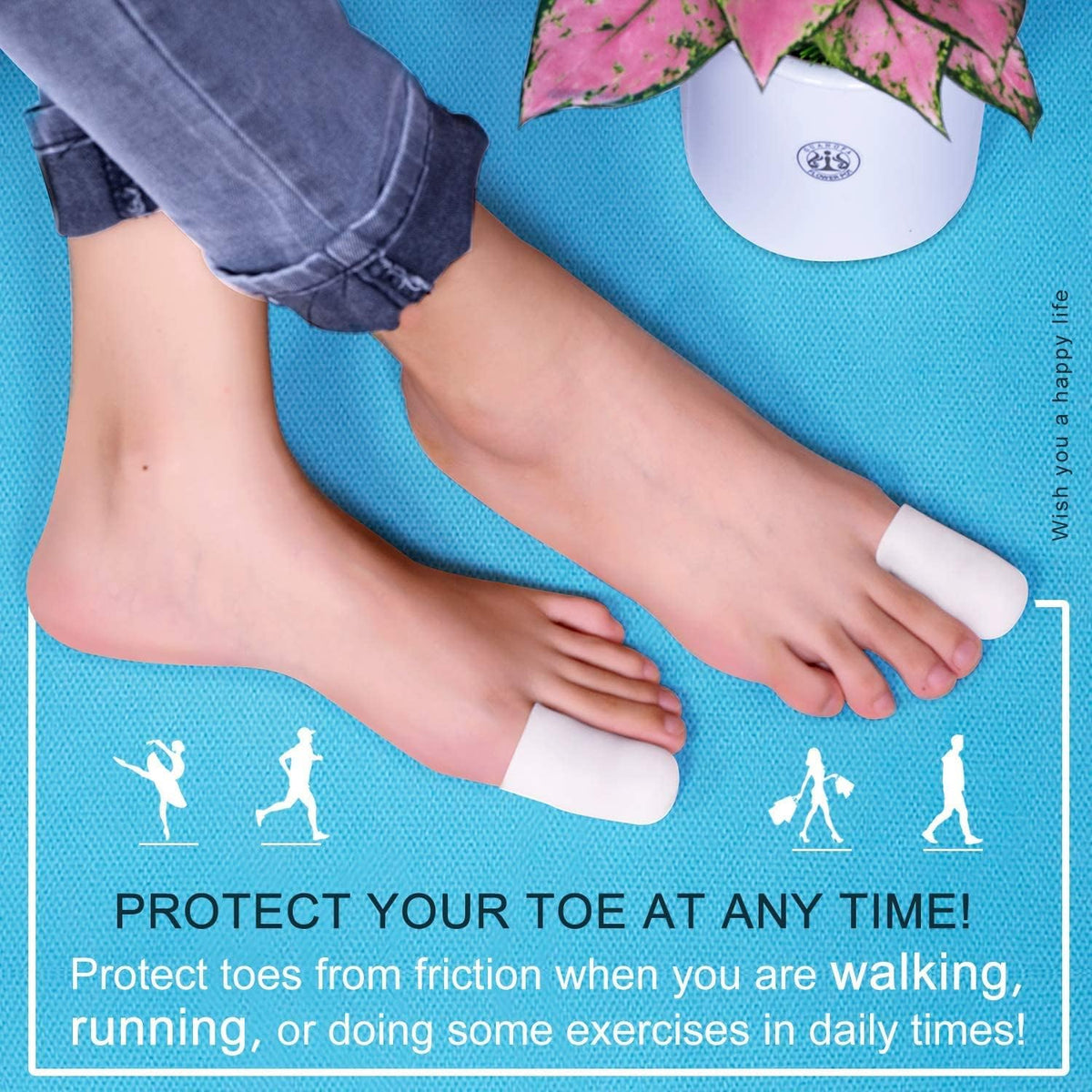 Silicone Toe Protectors - 12 Pack Gel Toe Sleeves Toe Protectors - Toe Caps with Aloe Vera Essential Oils - Toe Cushions for Pain Relief, Toe Protection for Corns, Calluses (8L + 4S)