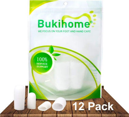 Silicone Toe Protectors - 12 Pack Gel Toe Sleeves Toe Protectors - Toe Caps with Aloe Vera Essential Oils - Toe Cushions for Pain Relief, Toe Protection for Corns, Calluses (8L + 4S)