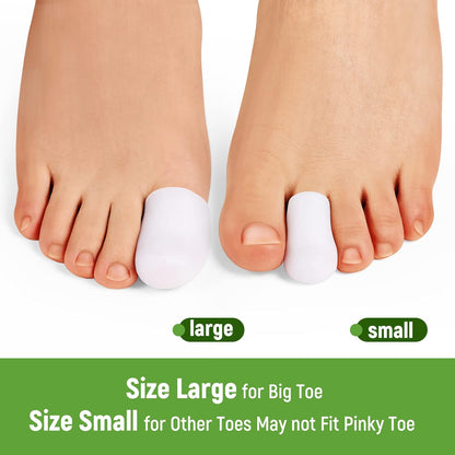 Silicone Toe Protectors - 12 Pack Gel Toe Sleeves Toe Protectors - Toe Caps with Aloe Vera Essential Oils - Toe Cushions for Pain Relief, Toe Protection for Corns, Calluses (8L + 4S)