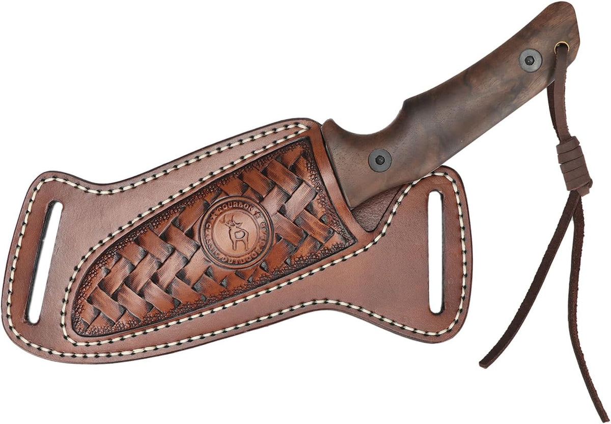 Leather Fixed Blade Knife Sheath Right Cross Draw Belt EDC Knives Holder