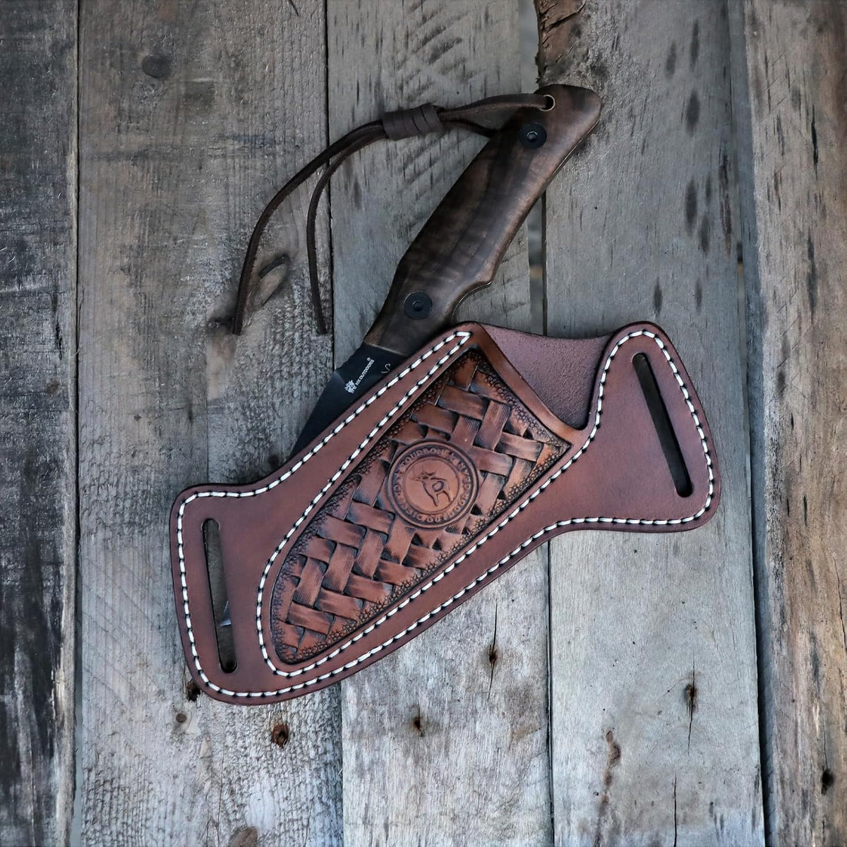 Leather Fixed Blade Knife Sheath Right Cross Draw Belt EDC Knives Holder