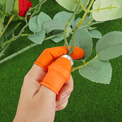 Small Silicone Thumb Knife Set, 3Pcs Harvesting Plant Knife Finger Guard Protector Gardening Trim Tools for Picking Fruit Vegetable, Orange