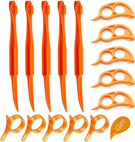 Orange Citrus Peelers, Set of 15 Plastic Easy Slicer Cutter Peeler Remover Opener Kitchen Accessories Knife Cooking Tool Kitchen Gadgets (Set A)