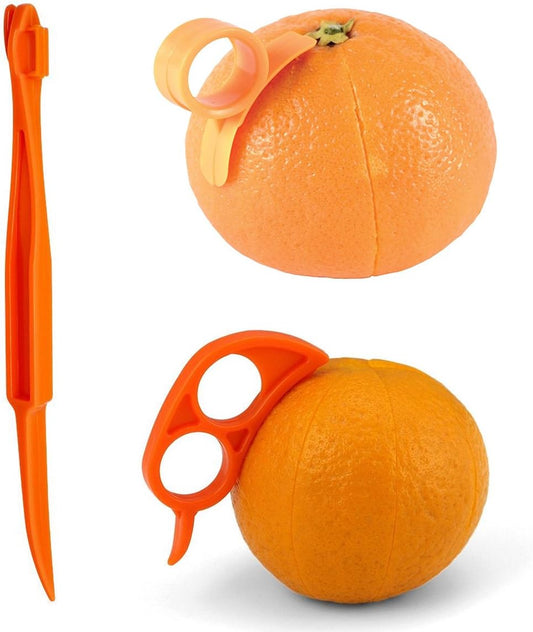 Orange Citrus Peelers, Set of 15 Plastic Easy Slicer Cutter Peeler Remover Opener Kitchen Accessories Knife Cooking Tool Kitchen Gadgets (Set A)