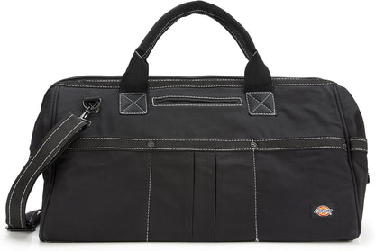 20-Inch Durable Canvas Work Bag for Painters, Carpenters, and Builders, Heavy-Duty Zipper, Reinforced Handles, Exterior Pockets, Shoulder Strap, White