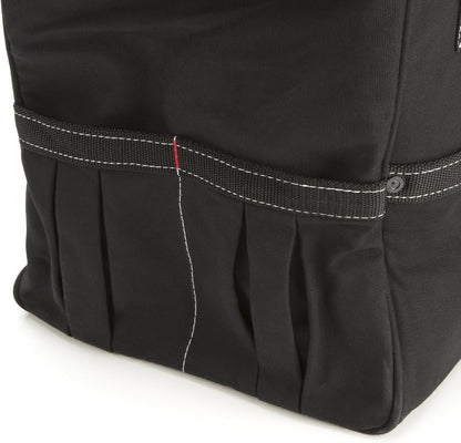 20-Inch Durable Canvas Work Bag for Painters, Carpenters, and Builders, Heavy-Duty Zipper, Reinforced Handles, Exterior Pockets, Shoulder Strap, White