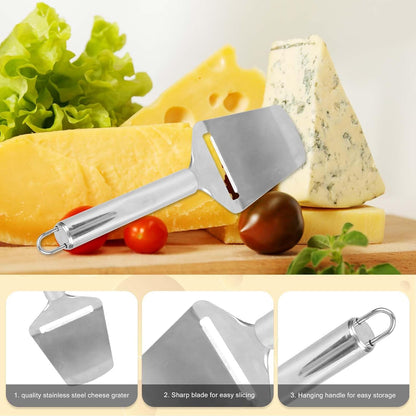 Cheese Cutter, Stainless Steel Cheese Slicer with 4pcs Extra Wires Adjustable Handheld Butter Block Cutter for Cheddar Gruyere Mozzarella Kitchen Slicing Tools