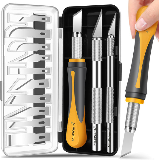 Exacto Knife Set | Craft Knife Kit | 16pc Precision Craft Hobby Kit with Razor Sharp Knives for Wood, Crafting, Leather, Scrapbooking & Modeling