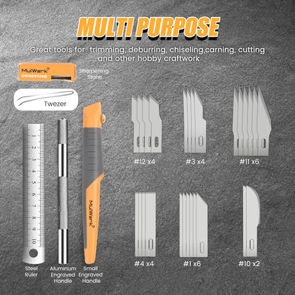 Exacto Knife Set | Craft Knife Kit | 16pc Precision Craft Hobby Kit with Razor Sharp Knives for Wood, Crafting, Leather, Scrapbooking & Modeling