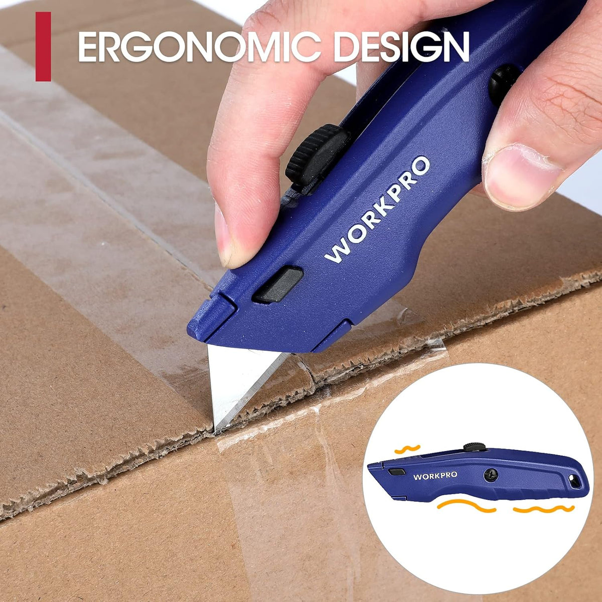 Premium Utility Knife, Retractable All Metal Heavy Duty Box Cutter, Quick Change Blade Razor Knife, 3PCS with 10 Extra Blades