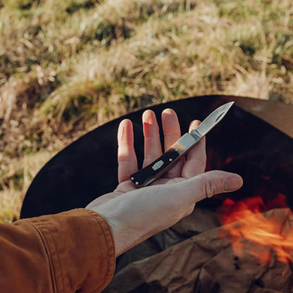 3OT Bearhead Traditional Lockback Pocket Knife with 2.2in High Carbon Stainless Steel Blade, Sawcut Handle, and Convenient Small Size for EDC, Whittling, Camping, Hunting, and Outdoors