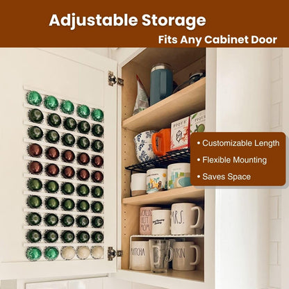 Coffee Pod Holder, Capsule Organizer for Counter,10-Pack Coffee Pods Storage/Organizers,Wall Mount with Adhesives,Coffee Station Fridge RV Kitchen-White