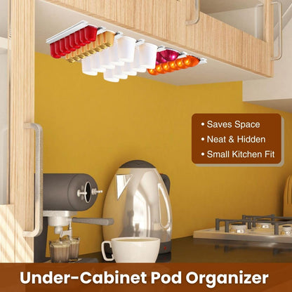 Coffee Pod Holder, Capsule Organizer for Counter,10-Pack Coffee Pods Storage/Organizers,Wall Mount with Adhesives,Coffee Station Fridge RV Kitchen-White